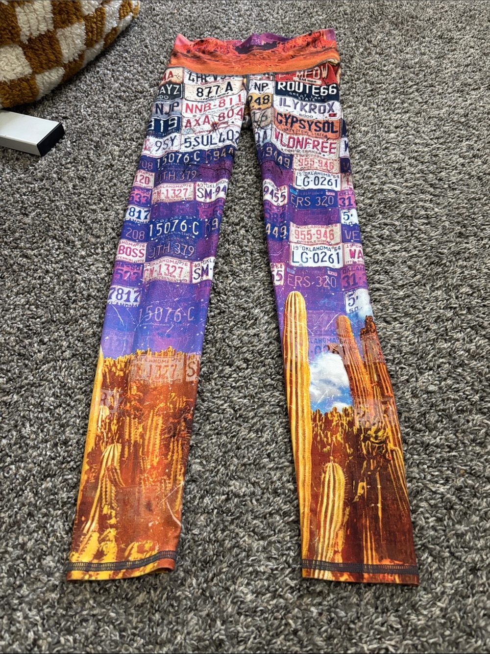 Niyama Sol license plate print leggings S soft hot yoga gym athletic athleisure